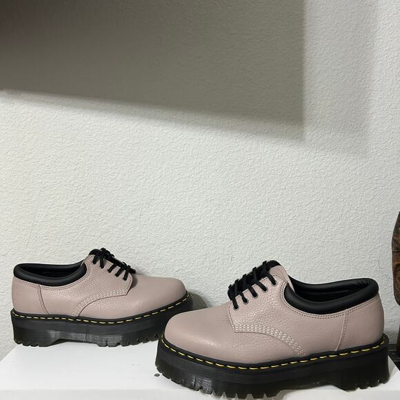 NEW Dr. Martens 8053 Quad Smooth Platform Derby Taupe Neutral Y2K Utility Sz 12 - Picture 4 of 9